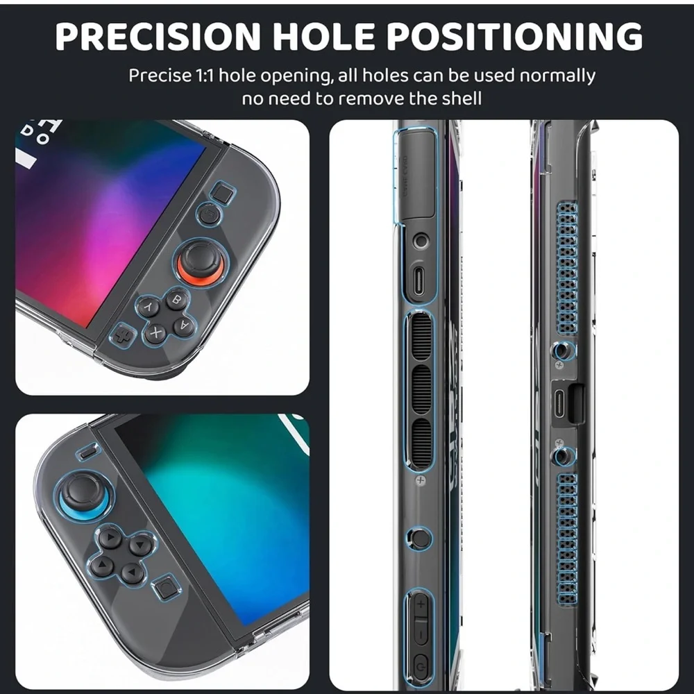 💜Nintendo Switch2 Clear Protector Hard Skin Case Diamond Shells with Cover Grips